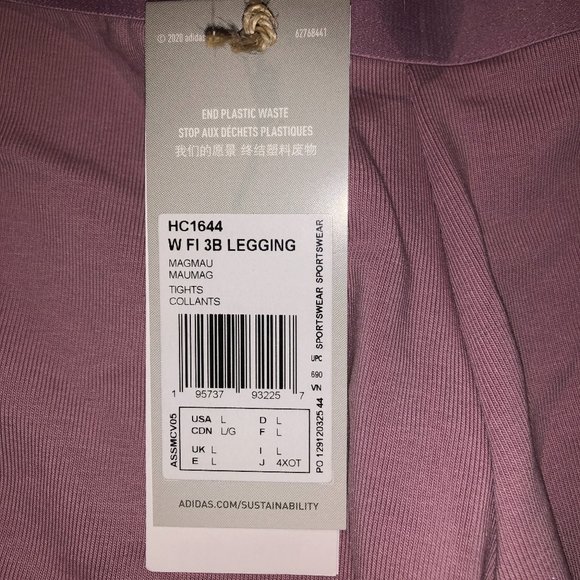 Brand New Women's Adidas Pink Performance Leggings - Picture 7 of 12